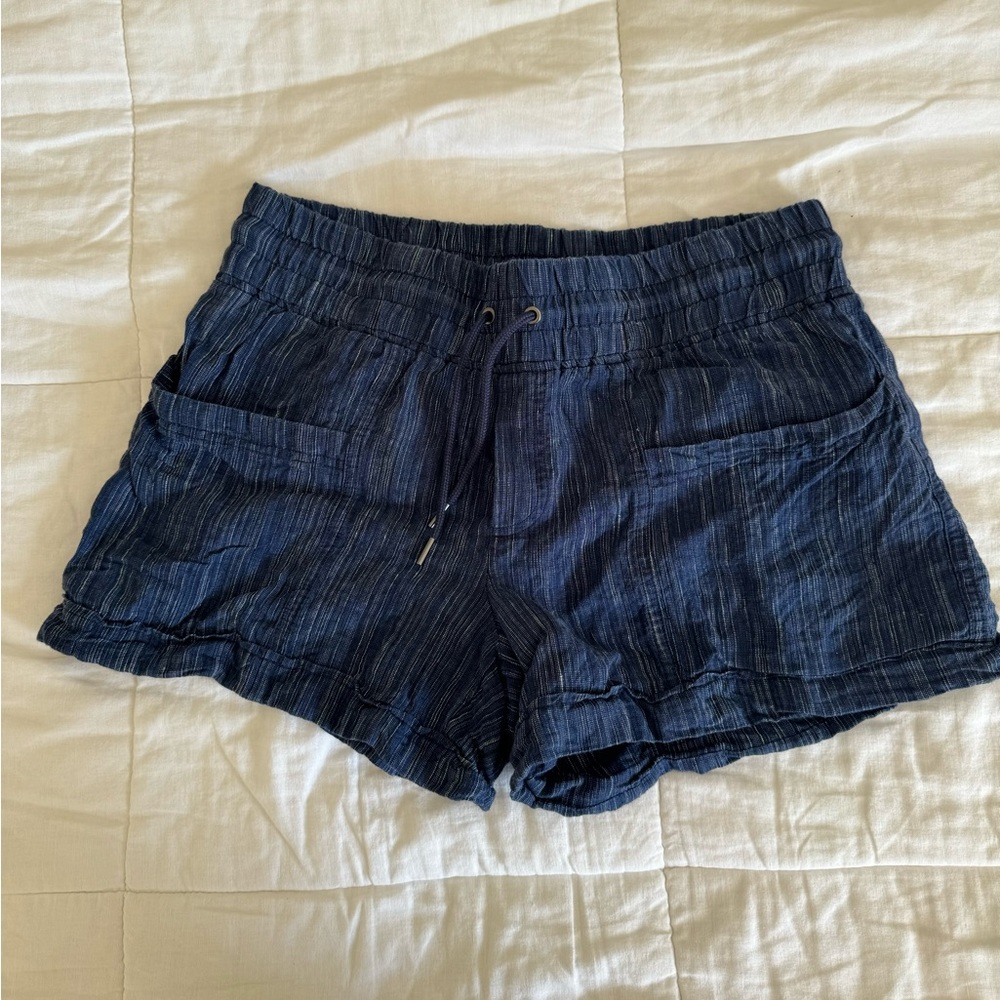Athleta Navy Linen Shorts Size 10